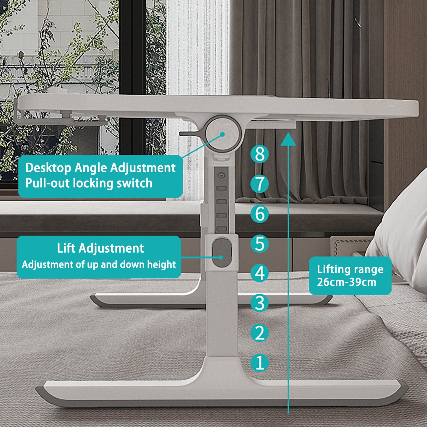 Adjustable Laptop Bed Table,UK local,laptop tray for bed,Eating on Bed, Sofa